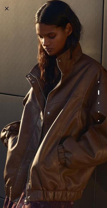 Куртка бомбер эко кожа bershka m-l,Bershka бомбер куртка шкіряна
