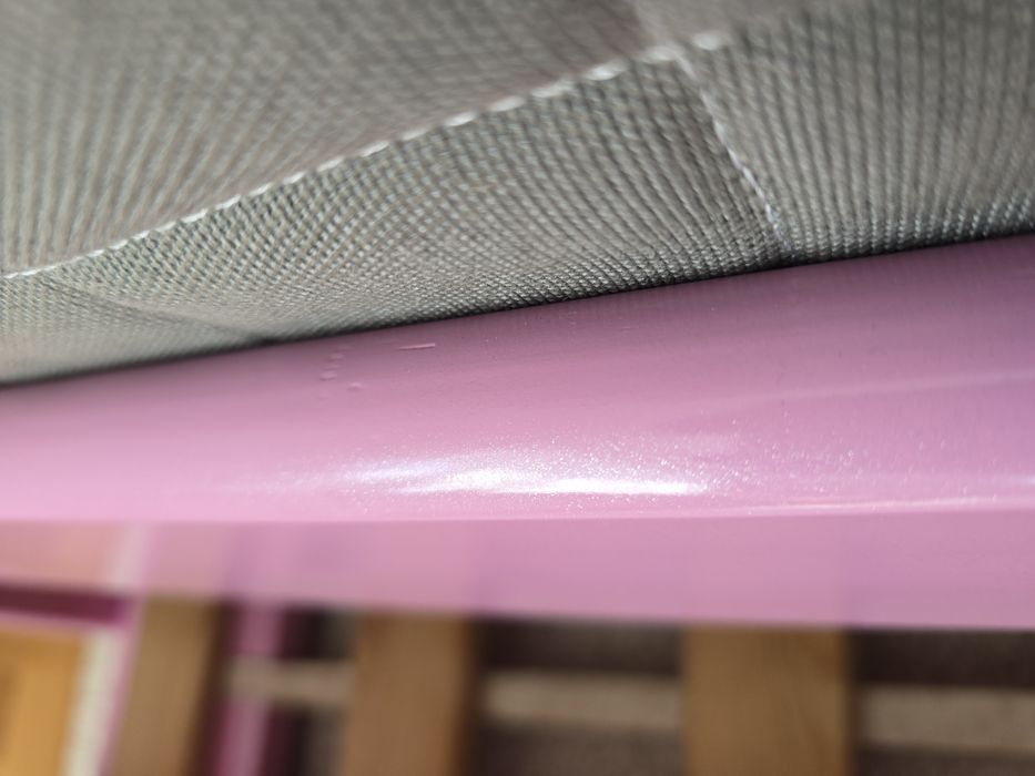 Łóżko dziecięce podwujne loft sosnowe różowe