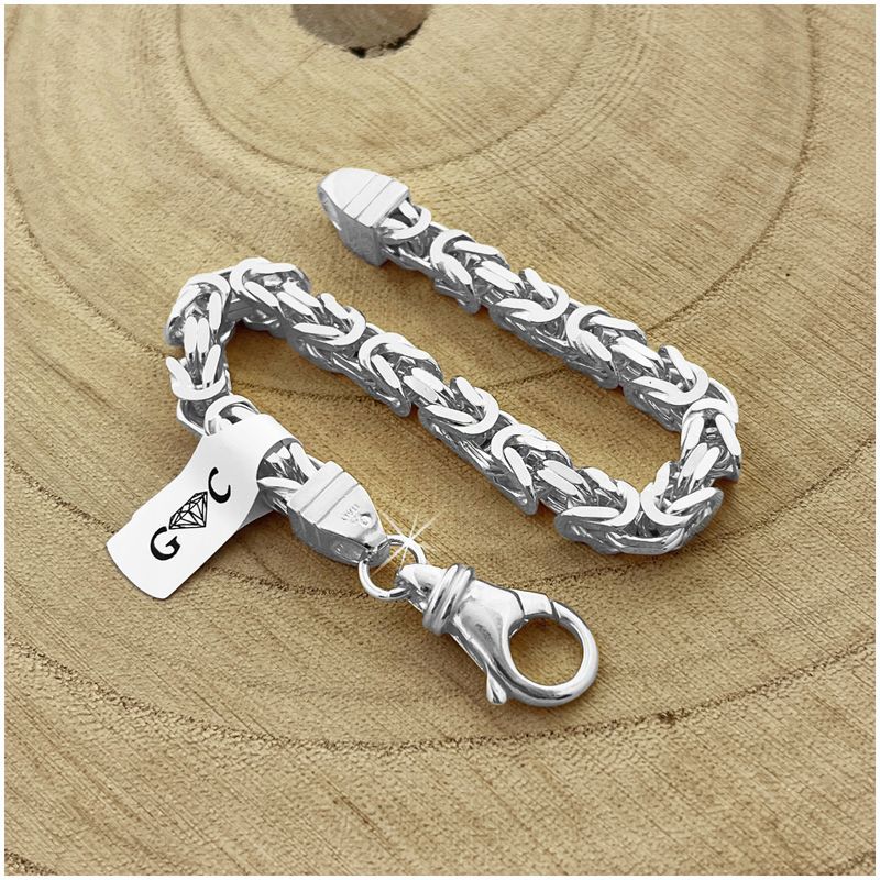 Bransoletka Męska Splot Królewski, Srebro Próba 925, Pełna, 23cm/6mm G