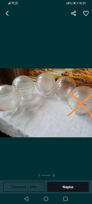 Komplet starych prlowskich kloszy szklanych