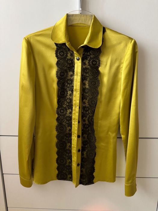 Блуза штучний шовк з береживом S