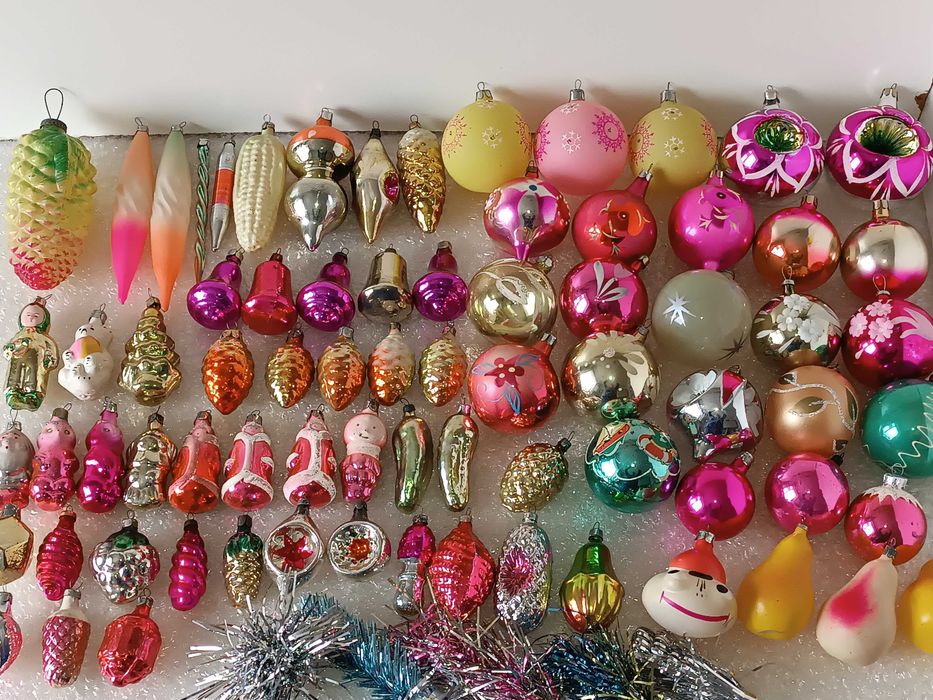 елочные игрушки СССР ГДР шары шишки сосульки овощи фрукты грибы глинка