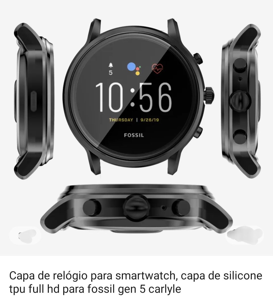 Smartwatch Fóssil Ger 5 Carlyle capa transparente