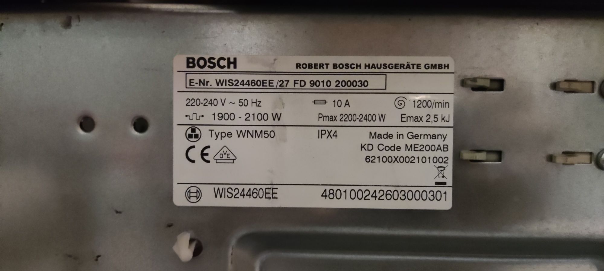 Peças Máquina Roupa Bosch WIS24460EE/27