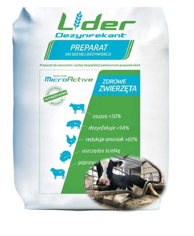 Dezynfekant LIDER, środek do suchej dezynfekcji obory, stajni, kurnika