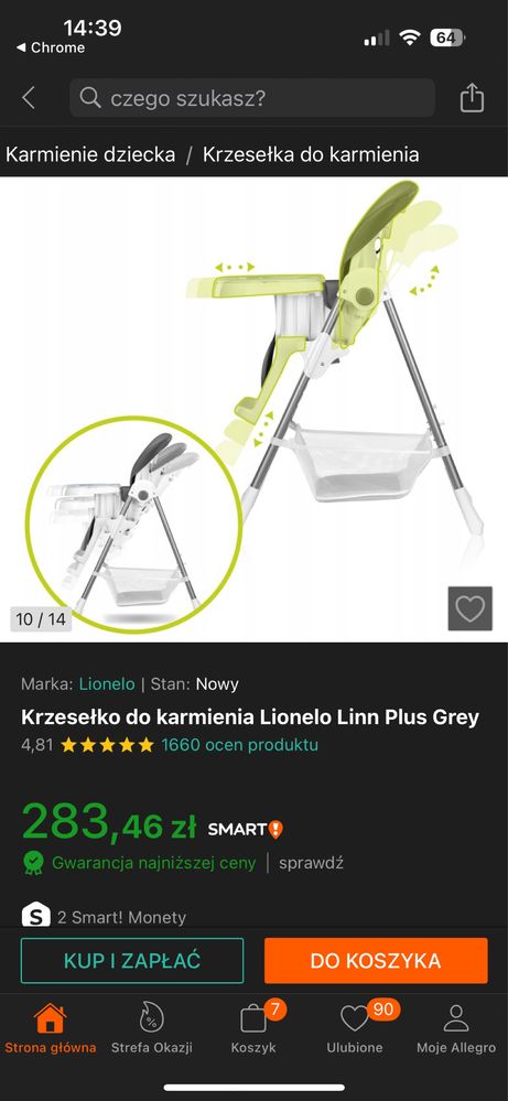 Krzesło do karmienia Lionelo Linn Plus