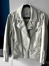 Куртка з білого кожзаму ZARA