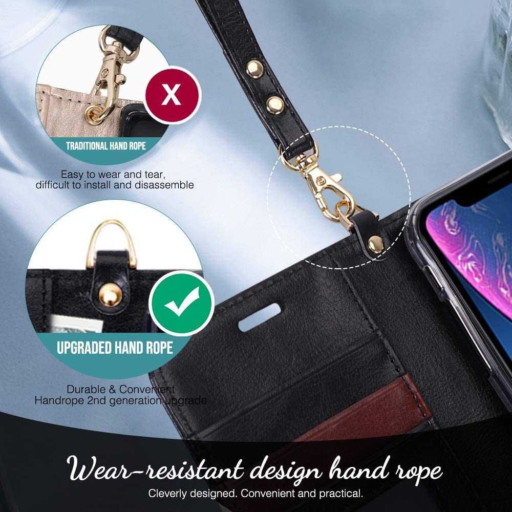 Fyy etui portfel iPhone XR 6.1'' + smycz stojak portfel
