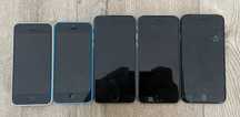 5x Apple iPhone - 5C, 6, 7 - uszkodzone - CENA ZA CAŁOŚĆ!