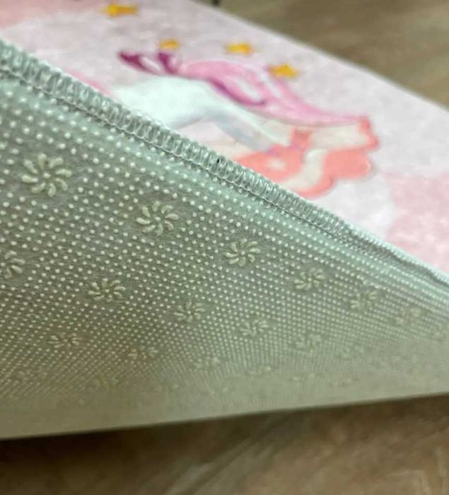 Килим безворсовий дитячий для дівчинки єдинорог коврик рожевий