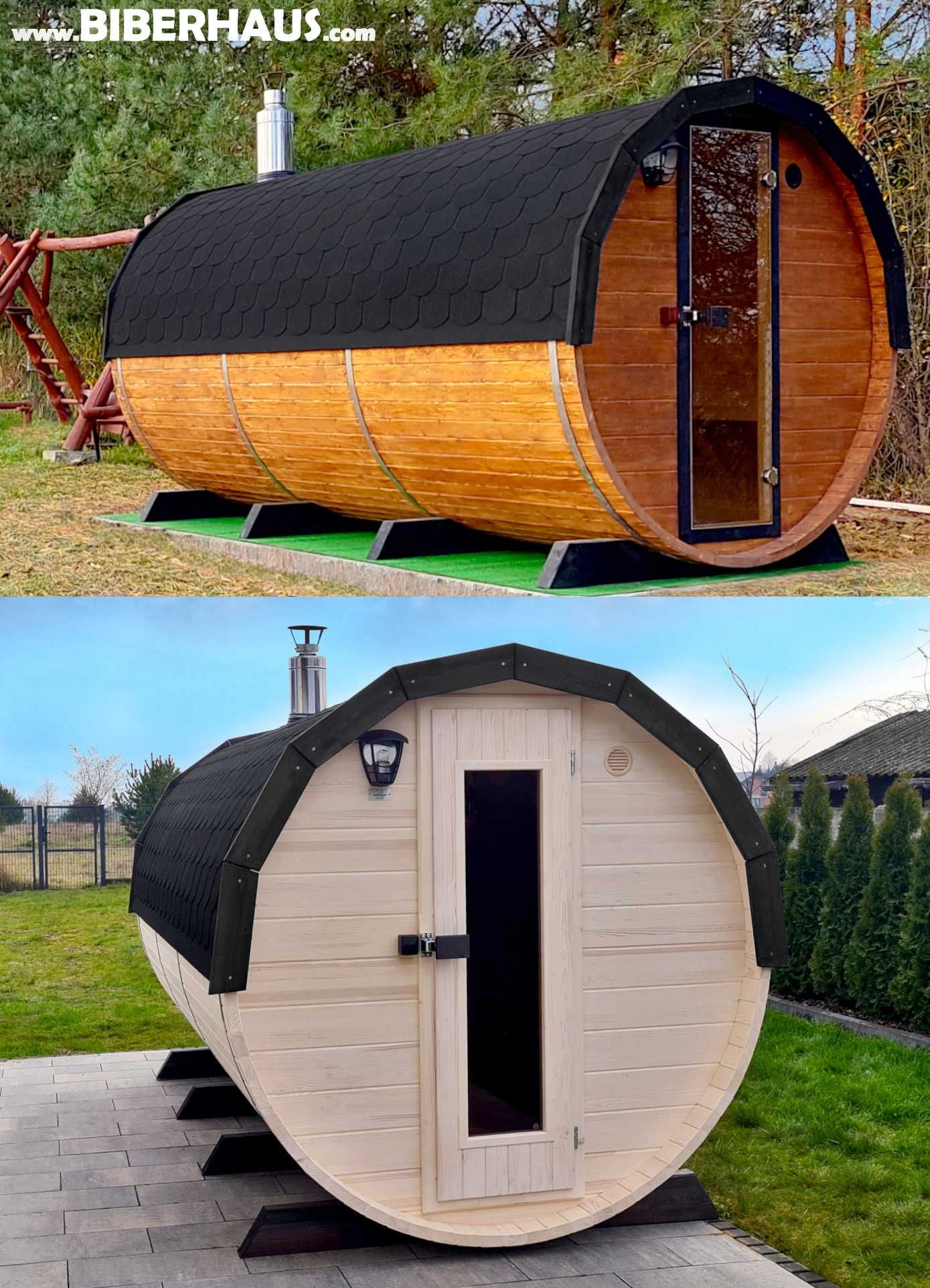 SAUNA Ogrodowa 400cm + OKNO 50% + Akcesoria + BECZKA 500L GRATIS