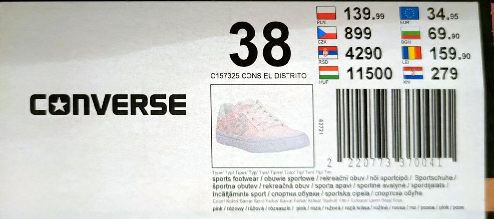 Różowe buty Converse