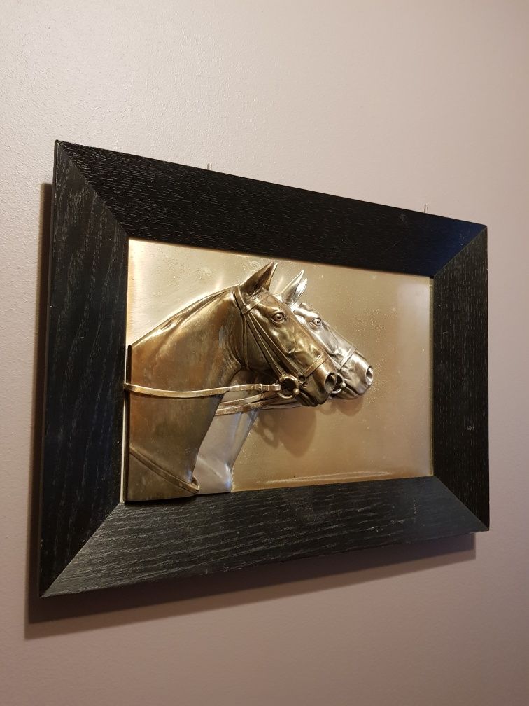 Płaskorzeźba obraz 3D konie