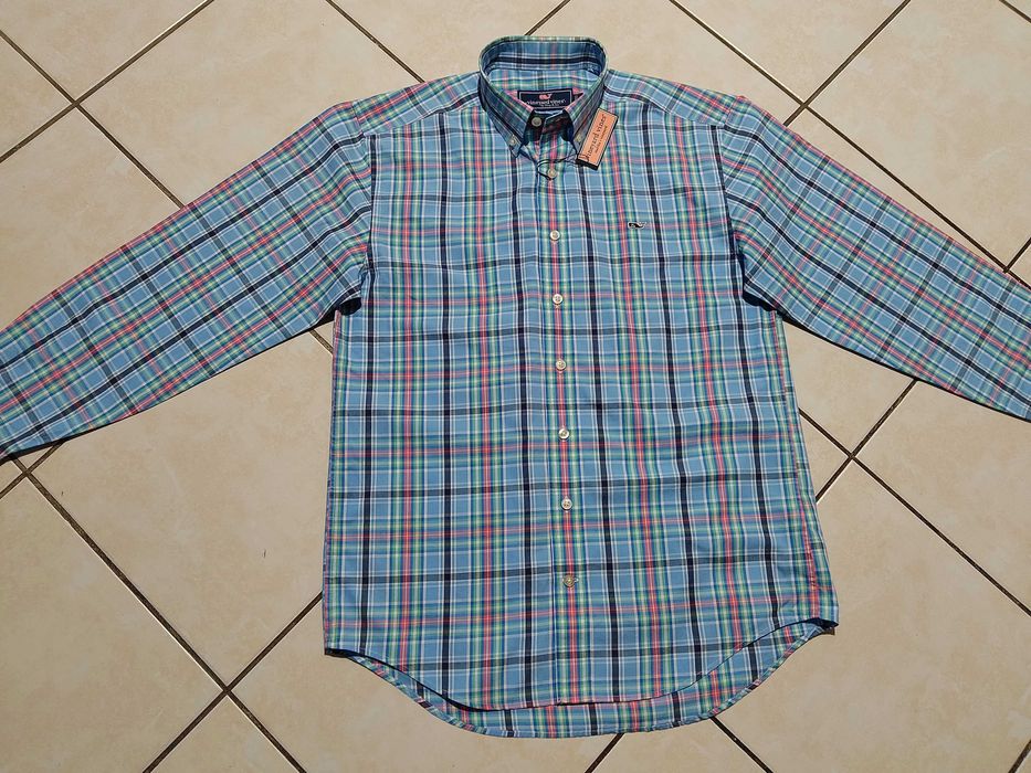 VINEYARD USA - NOWA z LOGO i Metkami Koszula Męska rozmiar M