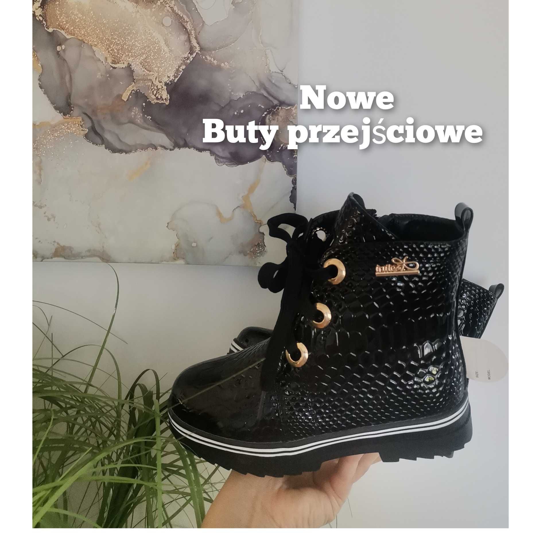 Nowe Botki 31,32,33 buty przejściowe lakierowane  33 32, 31 30