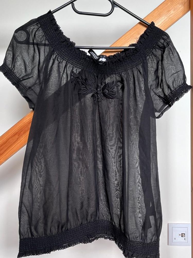 H&M bluzka halka hiszpanka koszulka nocna bluzka z krótkim rękawem cza