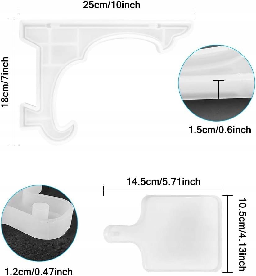 zestaw 4 silikonowych foremek do odlewu z żywicy podkładki