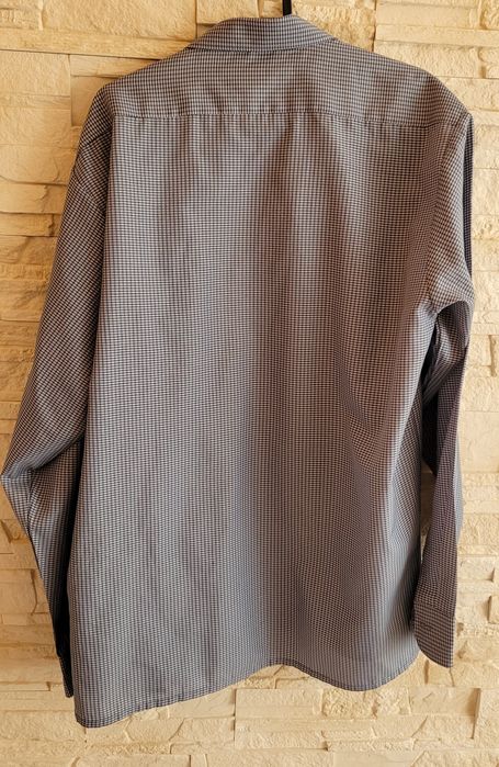 Męska koszula w kratkę szaro stalowoniebieska Boretto 41