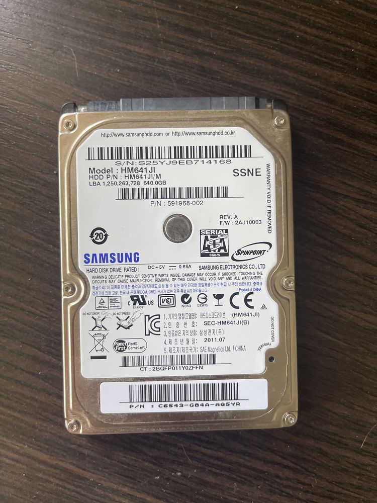 Жорсткий диск Samsung 640Gb HM641JI