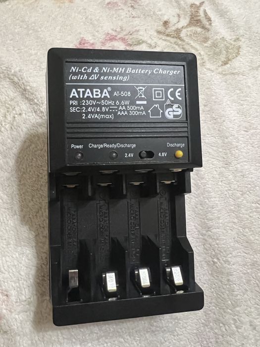зарядку ataba at-508, для пальчиковых и мини пальчиковых аккумуляторов