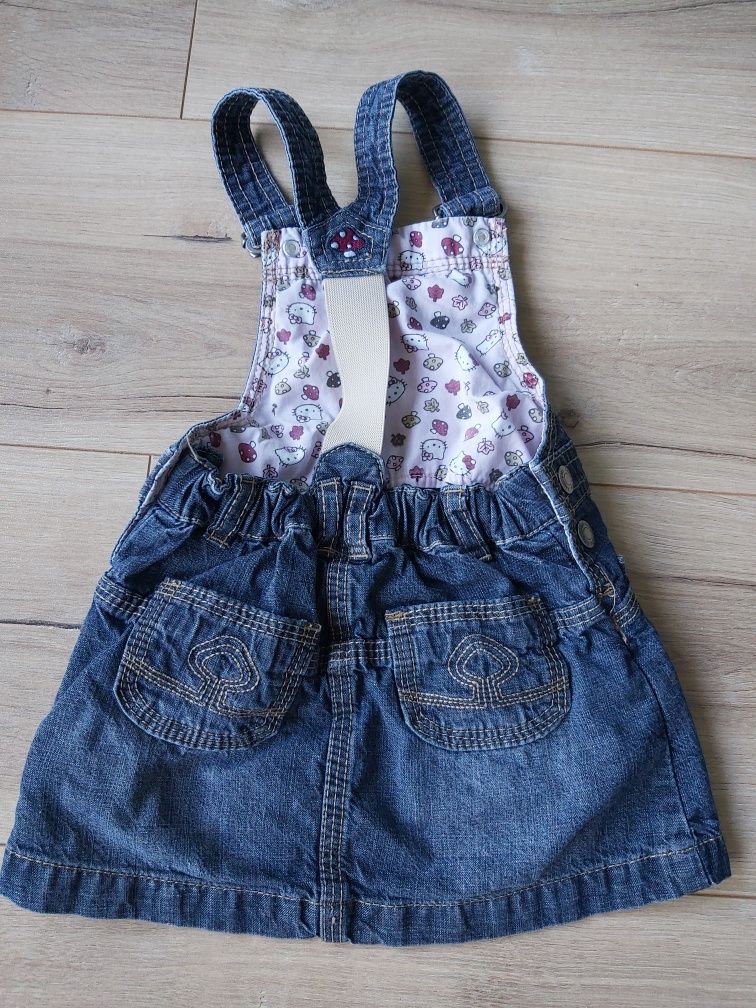 Jeansowa spódniczka ogrodniczka Hello Kitty H&M