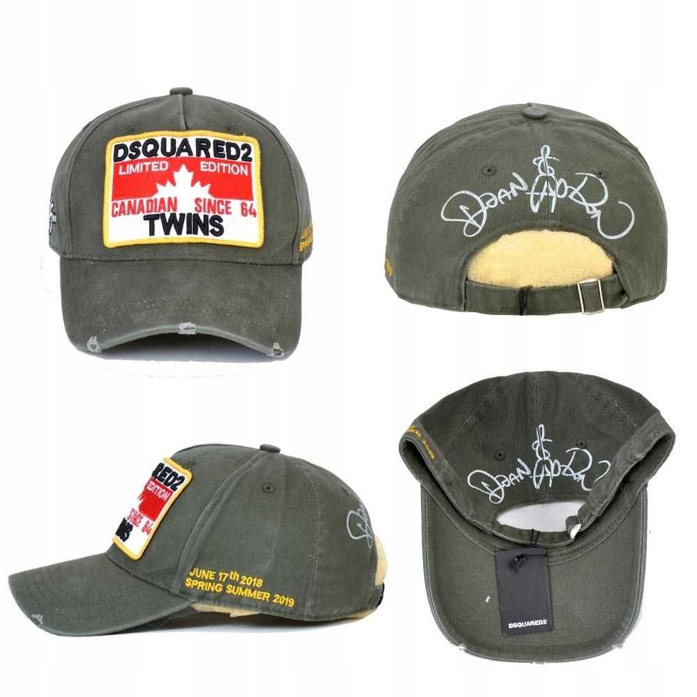 Czapka Bejsbolówka DSQUARED2 Twins ARMY GREEN