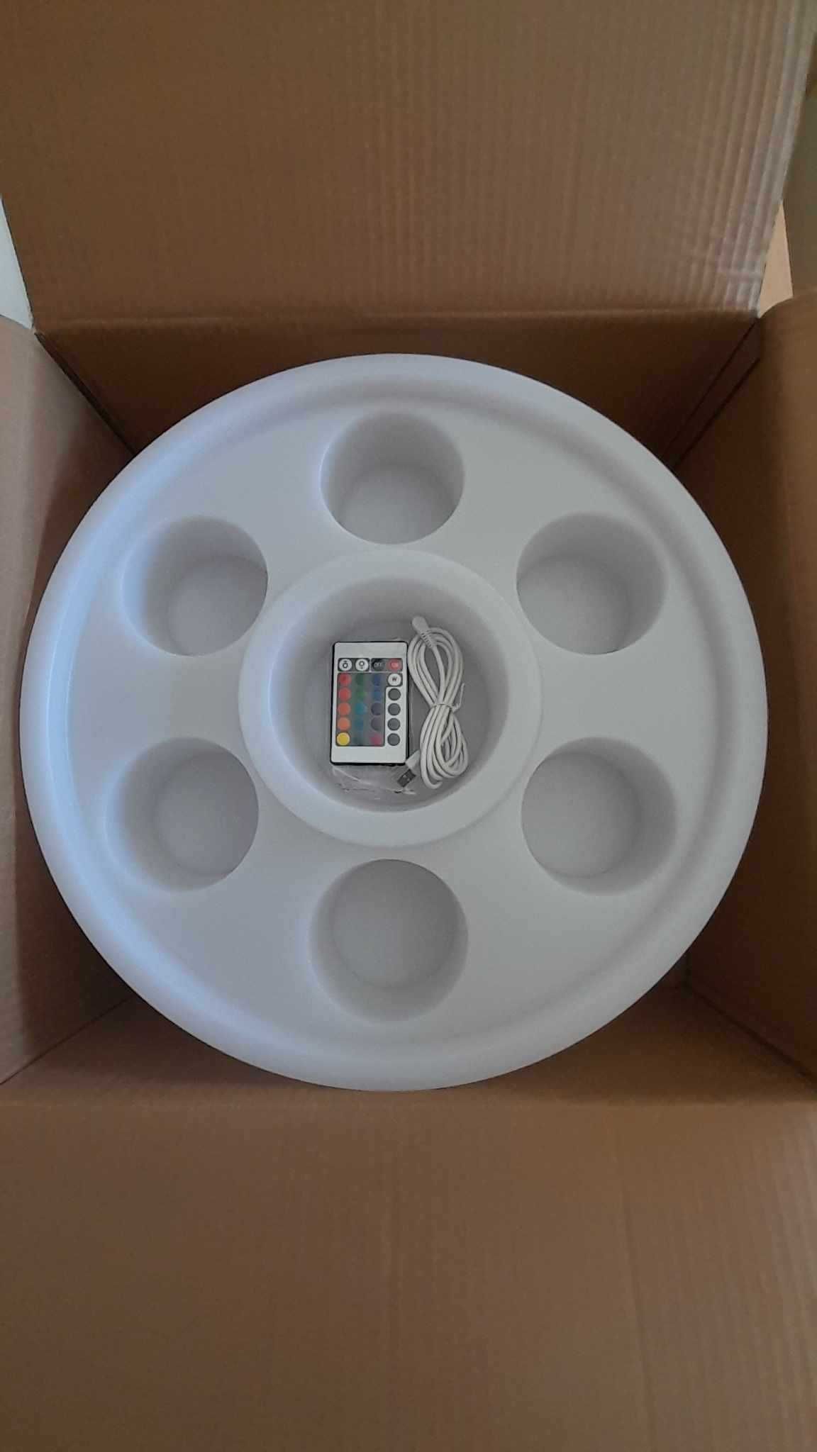 Promocja! Pływający barek na napoje LED RGB beczka basen balia