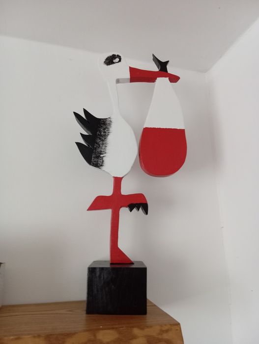 Wesoły narodowy Bocian z drewna