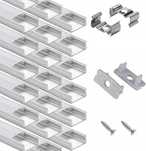1753 PROFIL LED KSZTAŁT LITERY U  aluminiowe do taśm led 20X1M zestaw