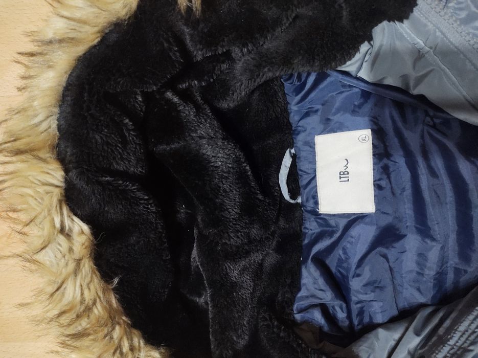 LTB parka męska ocieplana kurtka długa z kapturem i futerkiem