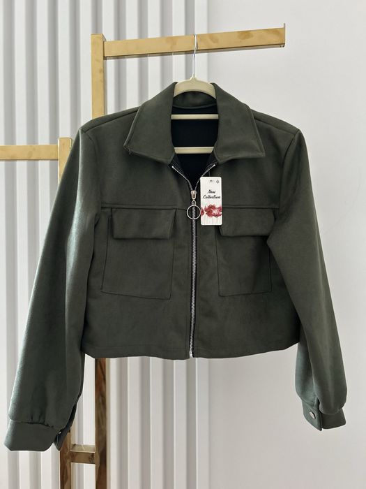 Kurtka damska zamszowa koszulowa khaki nowa butik uniwersalny
