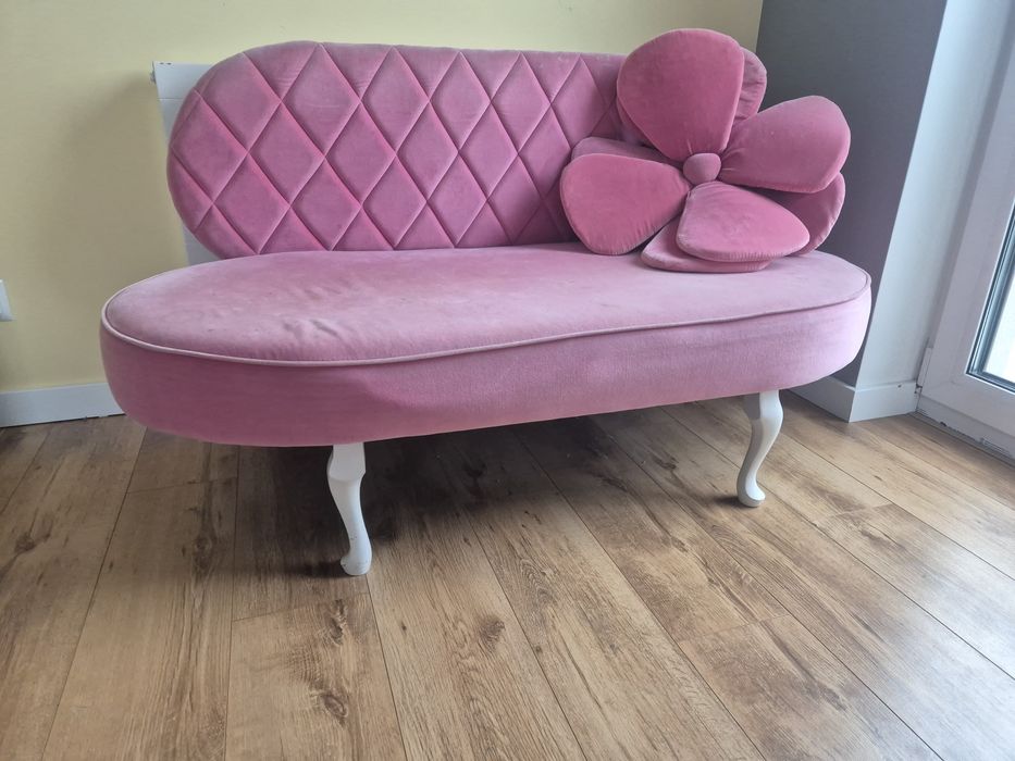 Sofa Happy Barok – różowa, styl glamour – do renowacji