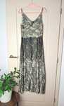 Elegancka długa maxi sukienka Massimo Dutti L wiskoza odkryte plecy