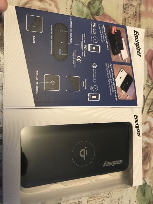 Energizer power bank 20000 wireless QI PD
