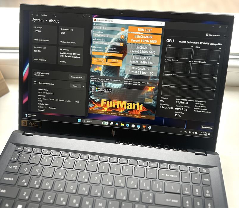 ‼️Acer Nitro‼️RTX-6GB/AMD-R5-7535HS/DDR5/144Hz/512GB/Ноутбук!!!