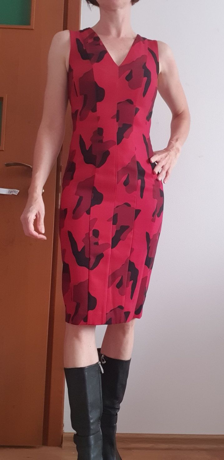 Czerwona moro sukienka H&M 34/36 nowa