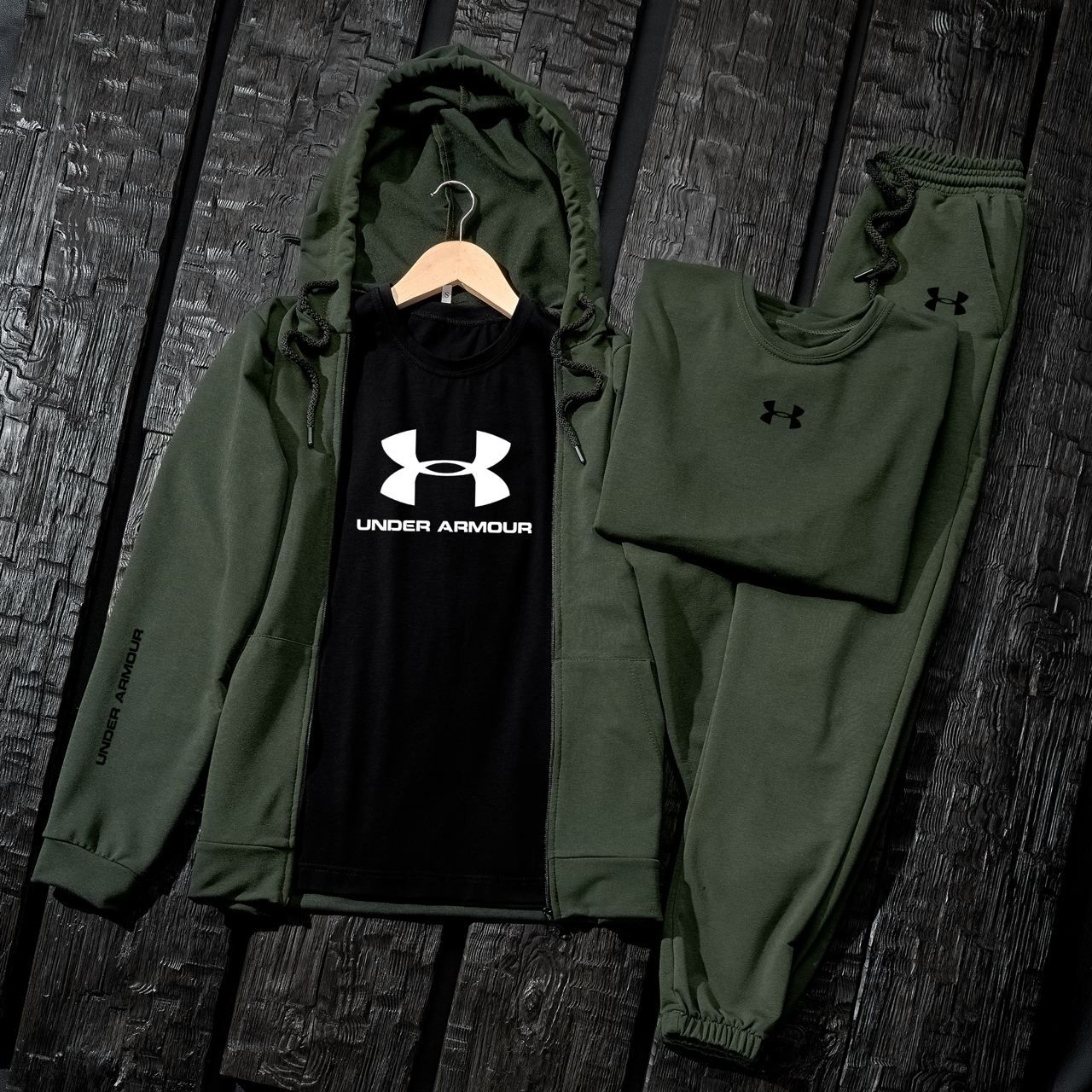 Костюм спортивний Under Armour сірий чорний кофта штани ундер армор