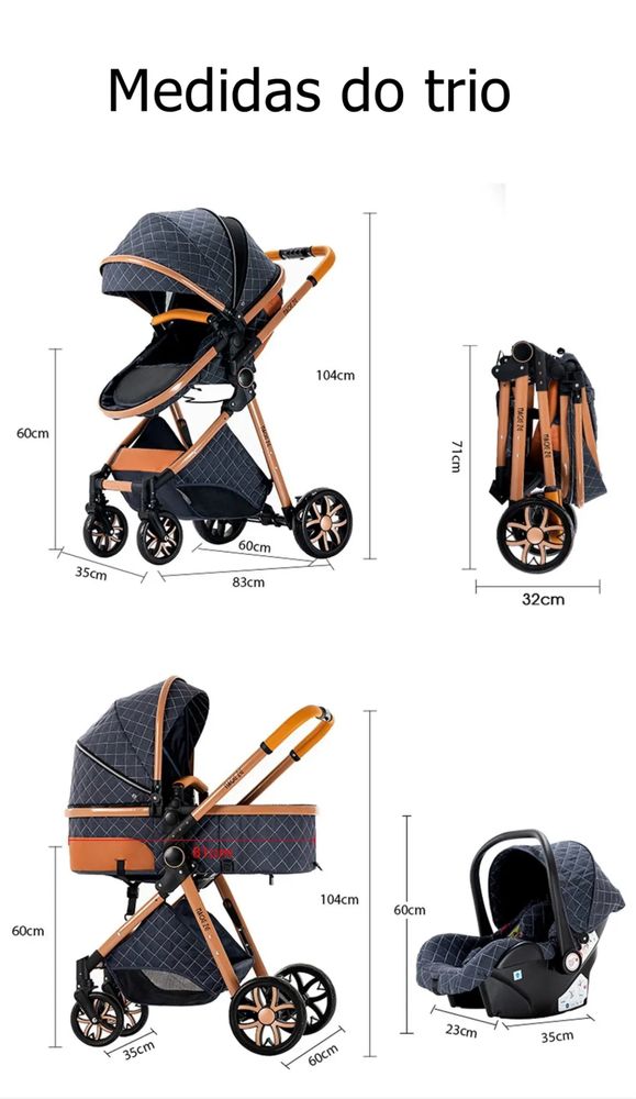 *** CARRINHO DE BEBÉ TRIO ** 3 em 1 ** NOVOS ** Grande Promoção ***