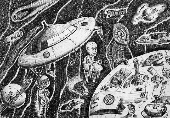 Рисунок, графика, картина на фантастический сюжет