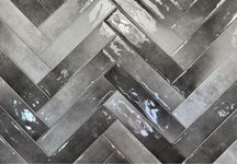 Płytki Monpelli black 29,8 x 6,5 mix cegiełka STR połysk czarna ściana