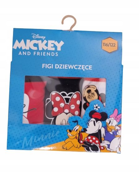 Myszka Mickey Figi Dziewczęce 3 Pak Majtki 104/110