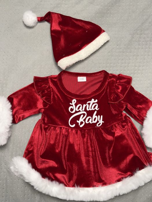 Новорічна сукня з шапочкою для дівчинки 3-6 м