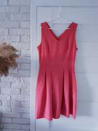 Sukienka letnia różowa lekko rozkloszowana 40