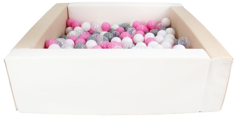 Kwadratowy suchy basen z ekoskóry z 200 piłeczkami