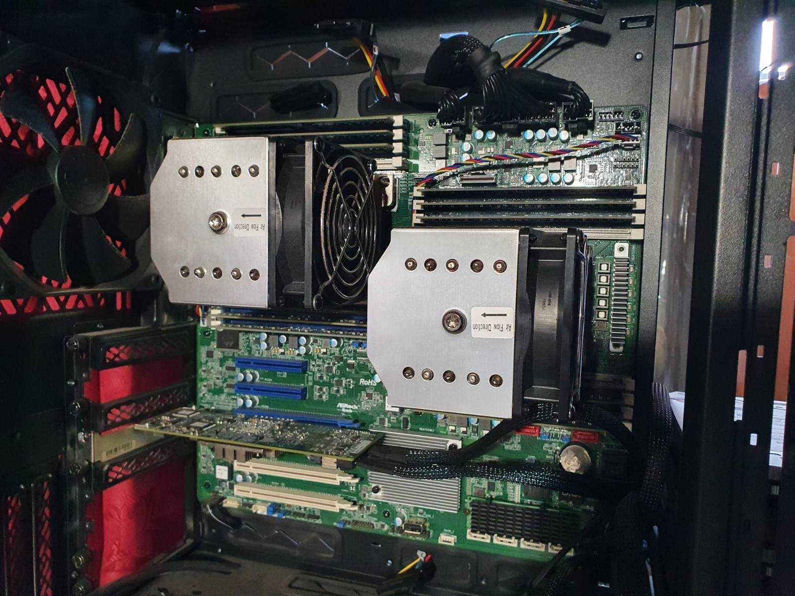 Два Xeon Platinum 8259CL Socket 3647 + mb Asrock + 2 кулера - 48 ядер