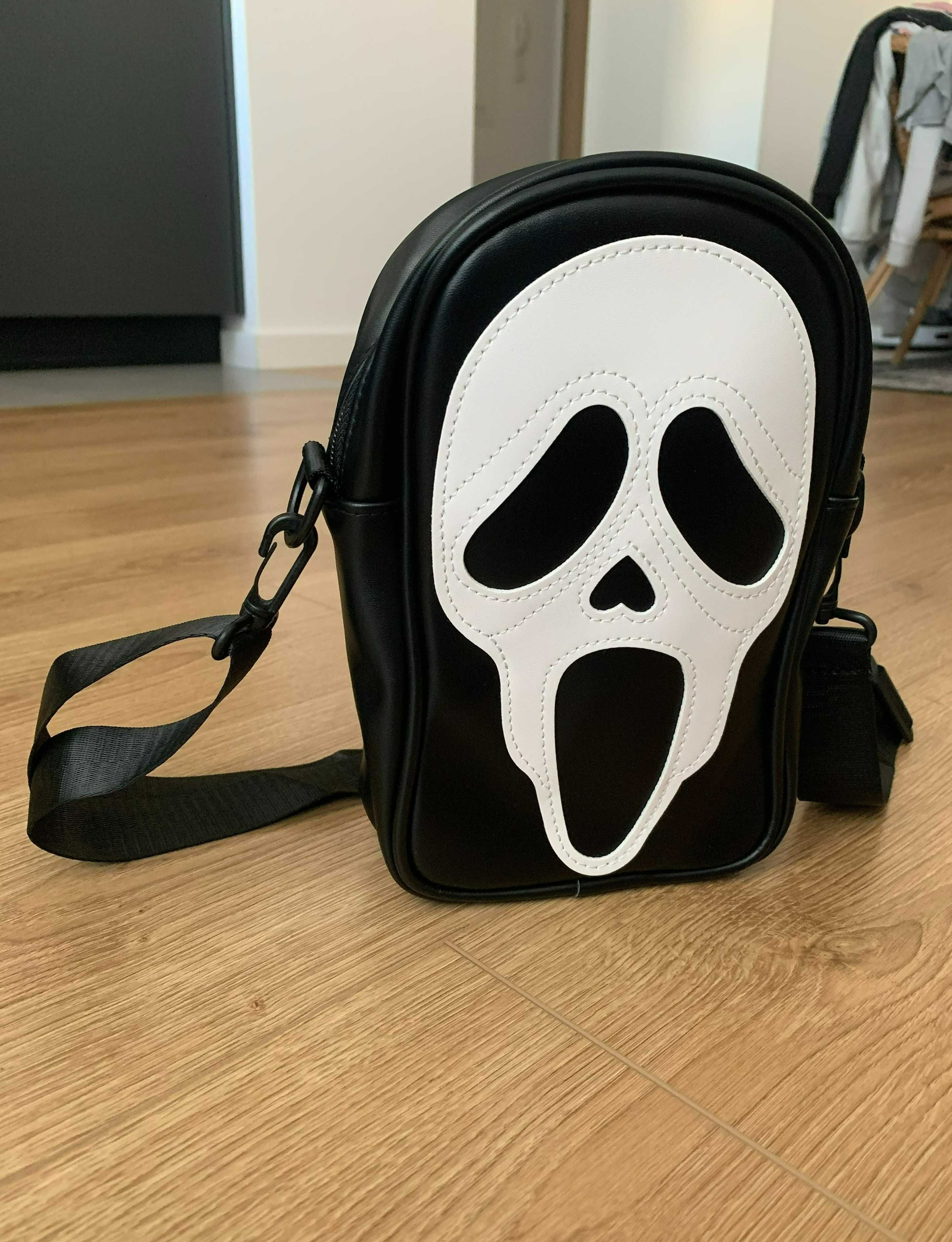 Czarna torba nerka krzyk maska halloween halloween