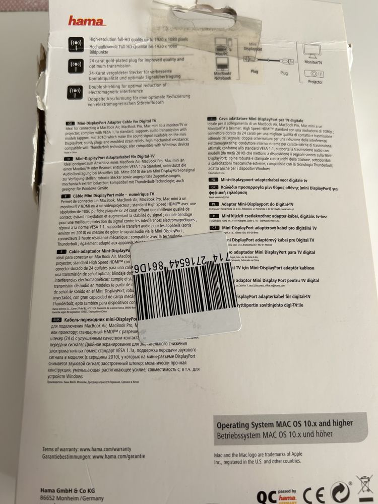 Kabel Adapter Mini-DisplayPort - HDMI