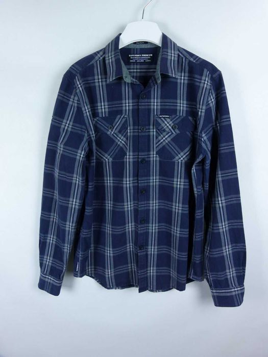 SUPERDRY koszula krata bawełna / L