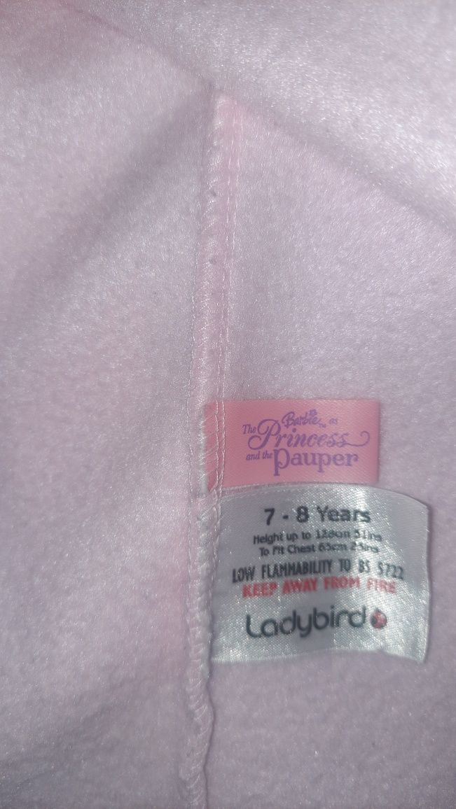 Szlafrok dla dziewczynki Barbie Princes rozmiar  128 7-9 lat