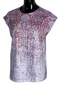 Fioletowa wzorzysta bluzka boho 42 XL
